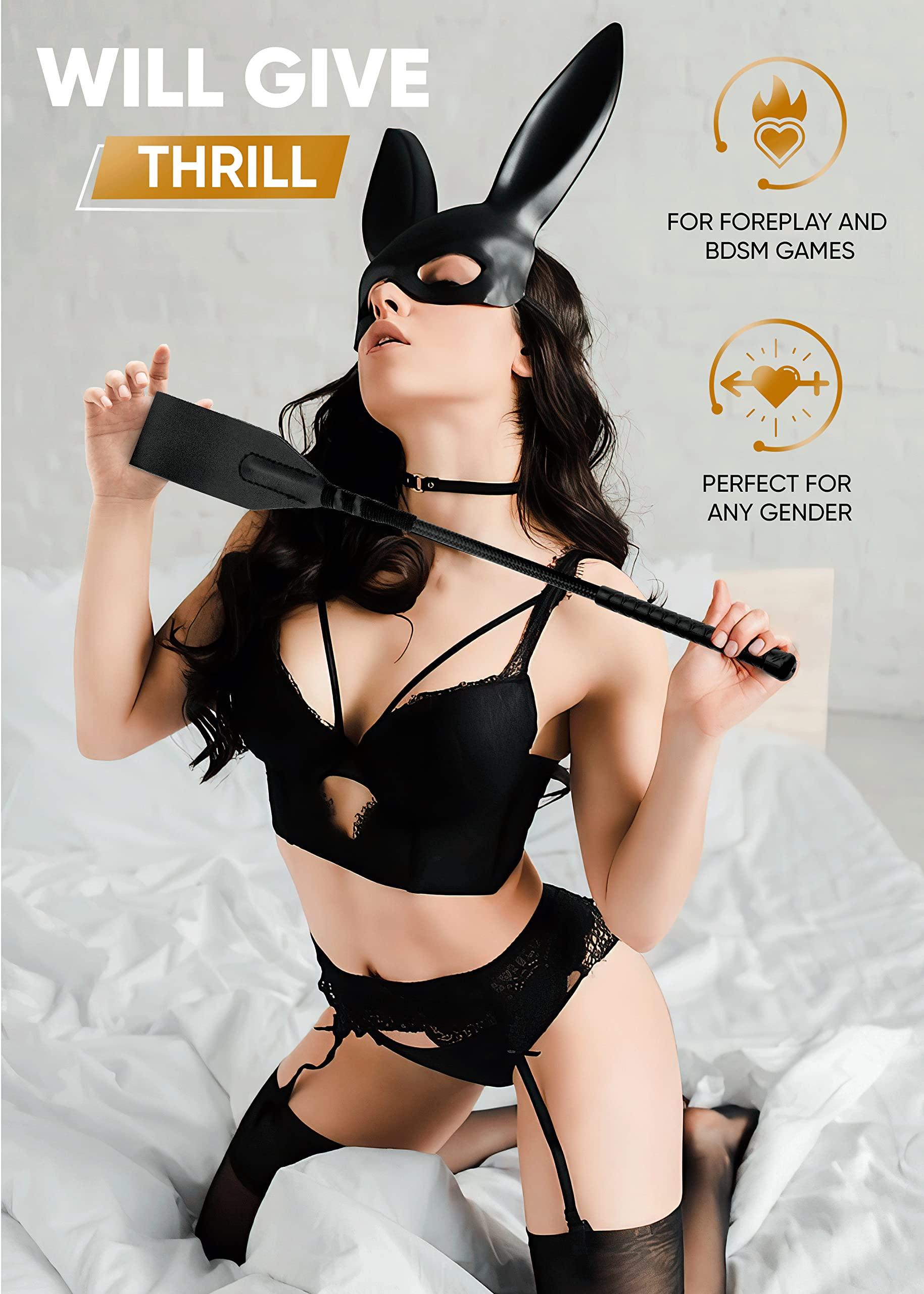 FreshCart Basics SM Whip Set Flogger Crop 18'' Adult Whip BSDM Paddles floggers and Paddles and Whips Sex BDSM Starter kit