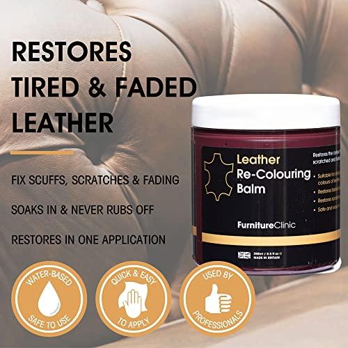 Furniture Clinic Furniture Clinic Leather Recolouring Balm - Leather Colour Restorer for Sofas, Leather Colour Repair for Faded & Scratched Leather Upholstery, Car Seats, Shoes and Clothing - 16 Colours (Ivory)