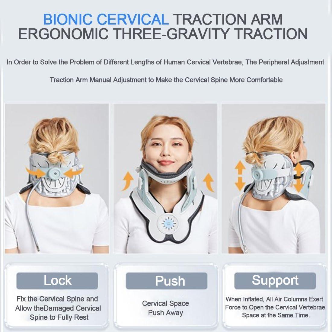 kumosaga kumosaga Kyrolabs Cerviflex Neck Stretcher, Cervical Neck Traction Electric Device, Kyrolabs Neck Brace for Neck Decompression and Neck Tension Relief, with 3 Power Traction and 8 Airbag Support