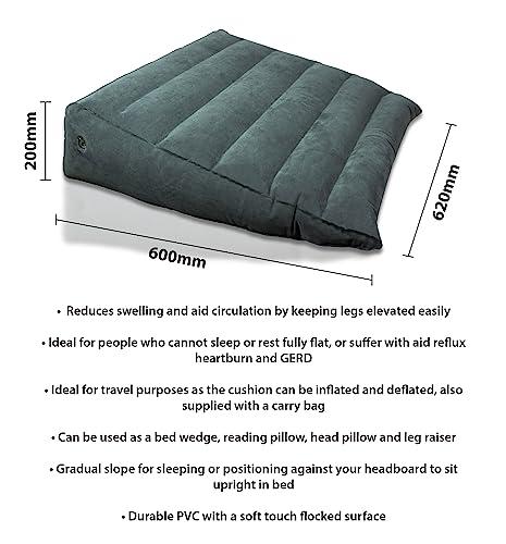 Aidapt Aidapt Inflatable Orthopaedic Bed Wedge Pillow, Triangle Portable Cushion,Acid Reflux,Heartburn,GERD,Bed BackRest,Multi-Use Leg Rest,Support Bed Pillow,Easy to Store,Raiser Cushion,Elevation