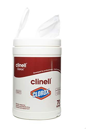 Carell Clinell Clorox Wipes Cleaning and Disinfectant Wipes - Tub of 70 Wipes - Kills 99.9% of Germs, Bacterias and Viruses