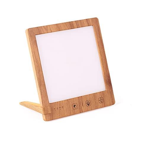 HYHMJ Wood Grain SAD Lamp, 10000 Lux Light Therapy Lamp, Sad Lights for Depression, with 3 Color Modes Adjustable Brightness, 4 Timer Settings UV-Free Sunlight Lamp,Wood Grain