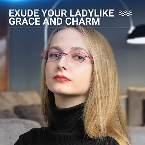 TERAISE TERAISE 4pcs Reading Glasses Fashion Anti-Blue Light Quality Readers Diamond Cutting Design Anti-Fatigue For Women Computer/Cell Phone Reader Glasses(2.5X)