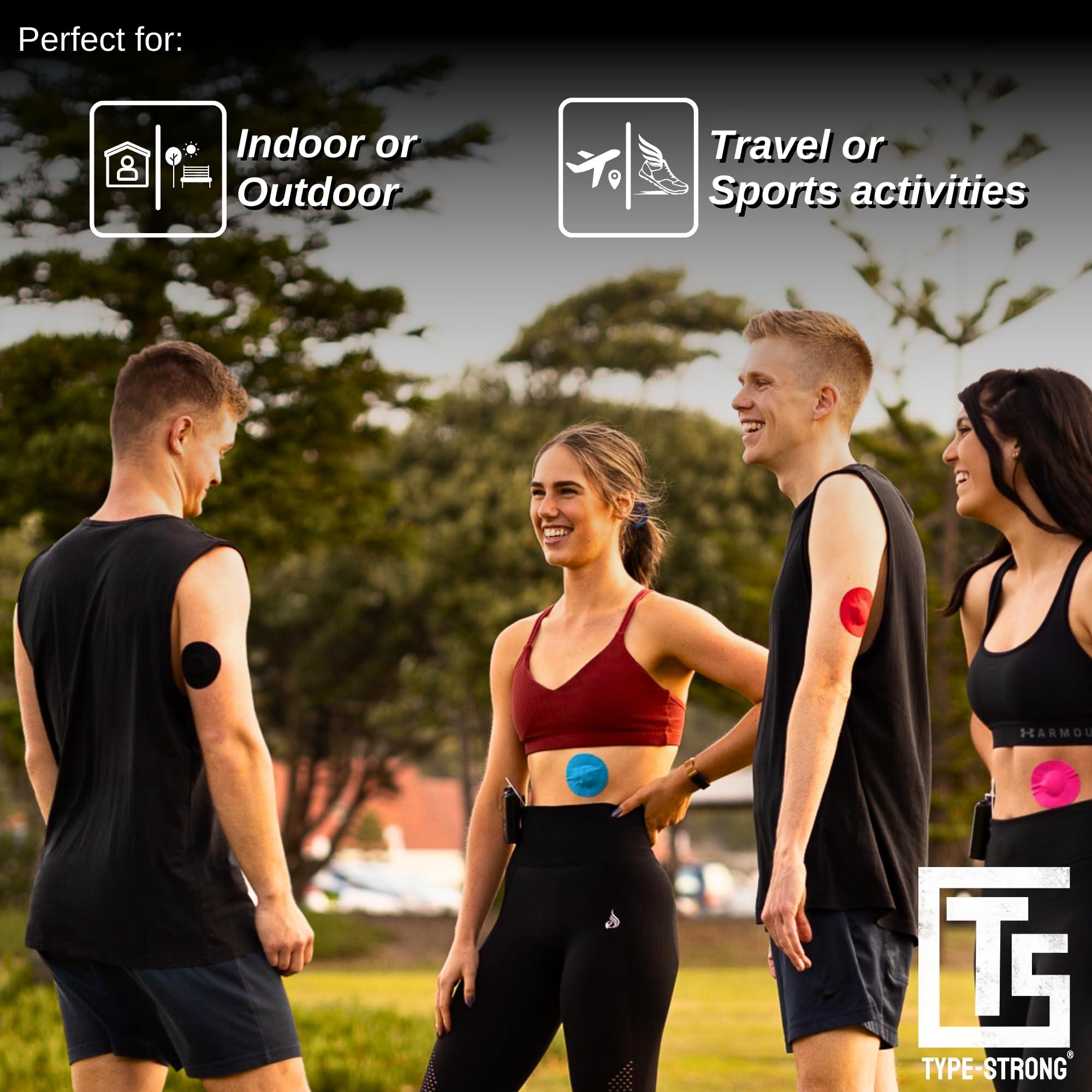 Type Strong Type Strong Adhesive Patches for Freestyle Libre 3 Sensor Covers, Libre 2, Dexcom G7, Medtronic Guardian. Pre-Cut for Sensitive Skin, Waterproof, Sweat-Resistant. 10-14 Days Protection. 20 Pack, Tan