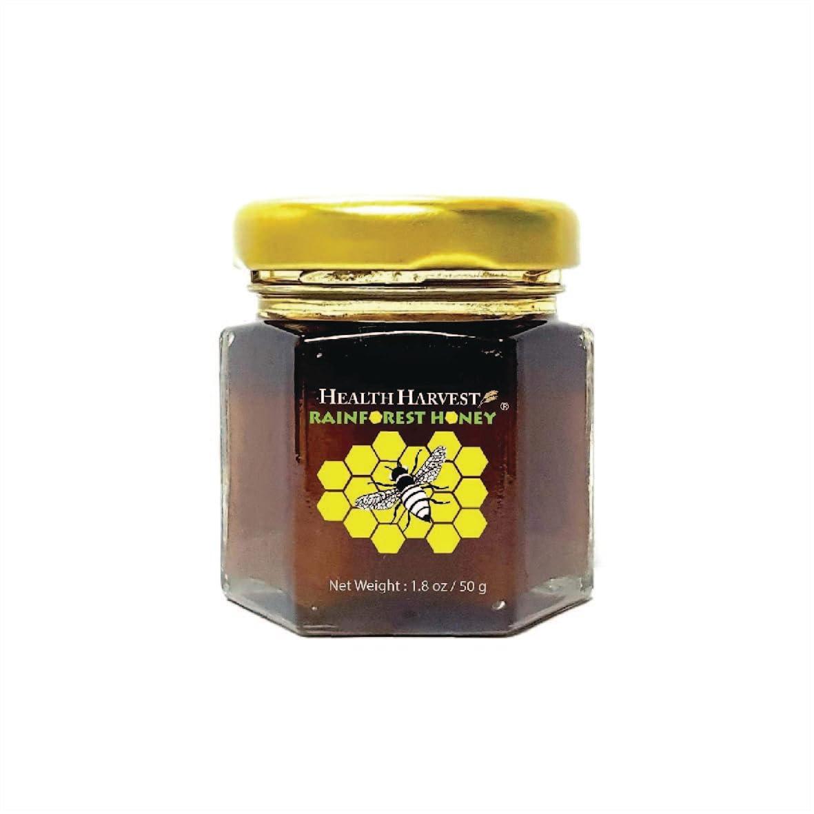 Health Harvest Premium Tualang Gold Honey 50g (TA 10.5+, Pollen Count 6.5M+, Pollen Variety 200+) Supreme Choice for Rehabilitation, Wild-ripening on 250ft Treetop, Raw, Unpasteurised, Unfiltered