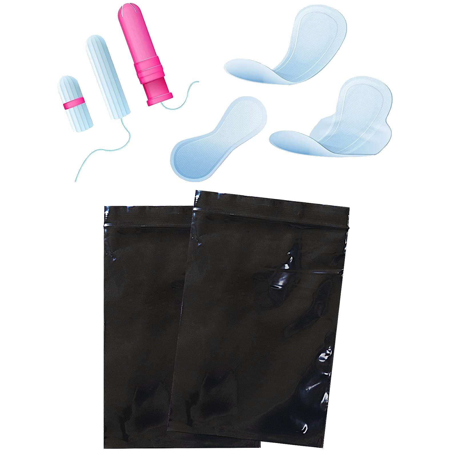 Icecode Sanitary Napkin Disposal Bags, 200 PCS Tampon Disposal Bags Feminine Black Opaque Bags Personal Disposal Bags for Tampons,Sanitary Pads,Sanitary Liners