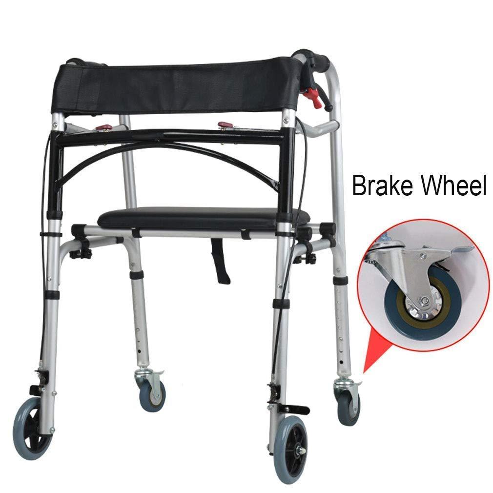 NATWEE Walker,Shower Commode Chair with Pot for Seniors | Folding Rollator Walker with 4 Wheels - Adjustable Height - Walking Frame Transport Chair with Handbrake and Flip Leather Seat It's so Kind of You