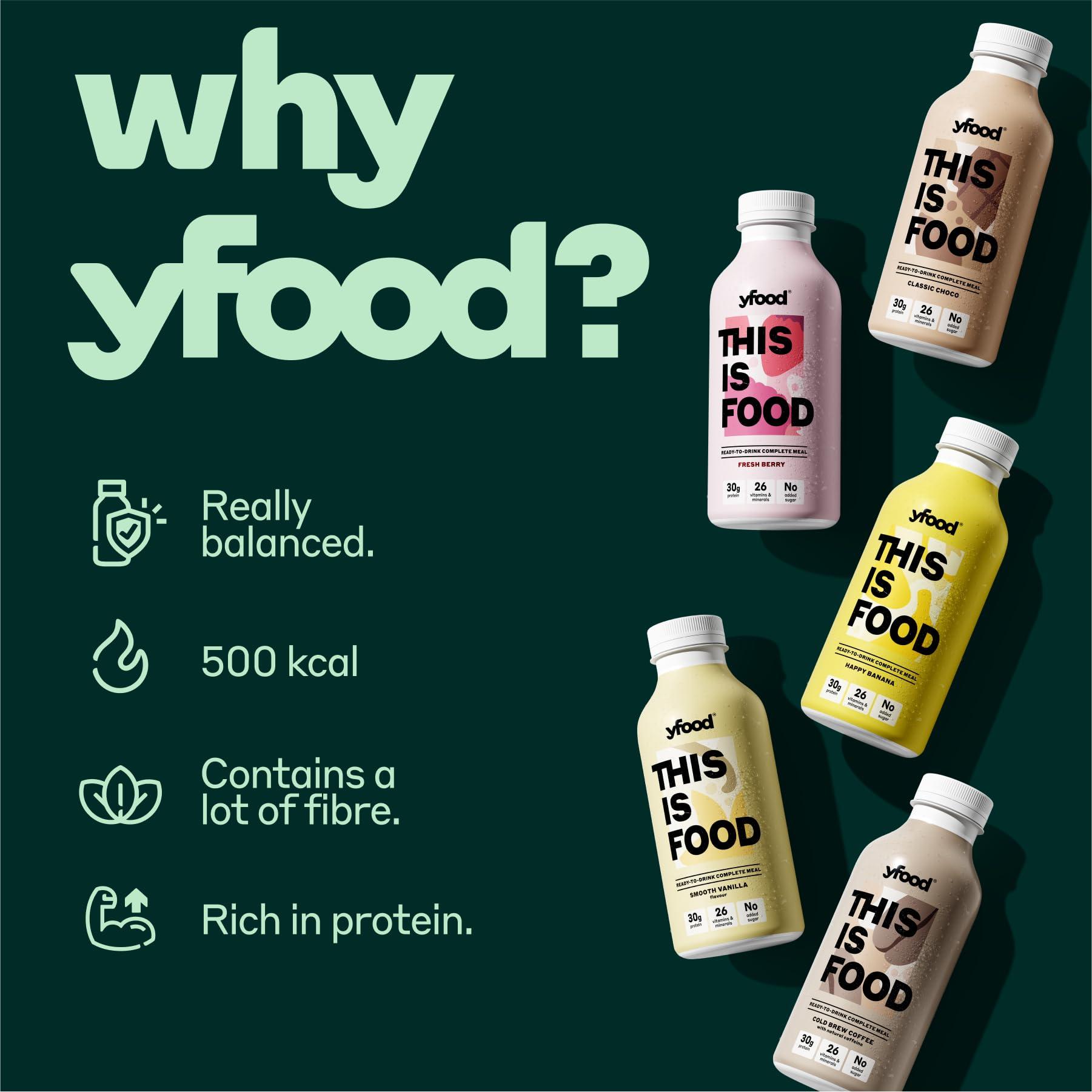 YFood yfood Taster Pack, tasty meal replacement, THIS IS FOOD drink, 34g protein, 26 vitamins and minerals, 5 flavour Taster Pack (5 x 500ml)