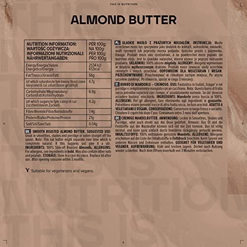 Bulk Bulk Natural Almond Butter Tub, Smooth, 1 kg, Packaging May Vary