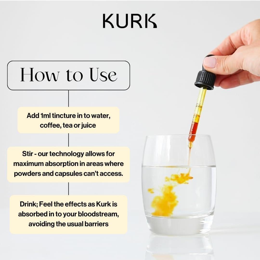 Kurk High Strength Liquid Curcumin Oil from Turmeric | Advanced Absorption Technology | 1000x More Absorbent Than Powders & Capsules | Naturally Reduce Inflammation. (Cola 95ml)