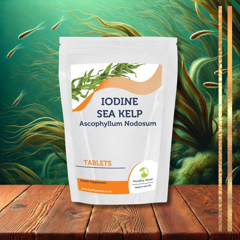Healthy Mood Kelp 500mg Tablets Natural Iodine Source for Thyroid Support & Metabolism 90 Tablets