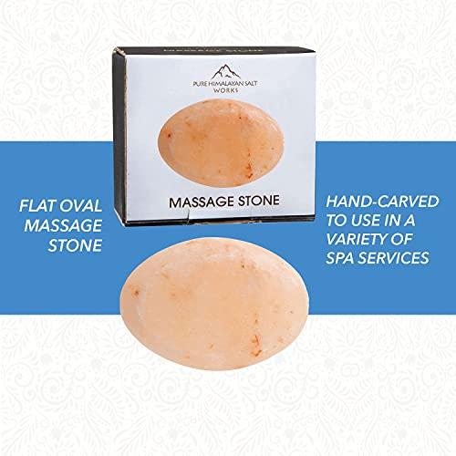 Pure Himalayan Salt Works Pure Himalayan Salt Works Flat Oval Massage Stone, Pink Crystal Hand-Carved Stone for Massage Therapy, Deodorant and Salt and Sugar Scrubs (Pack of 6)