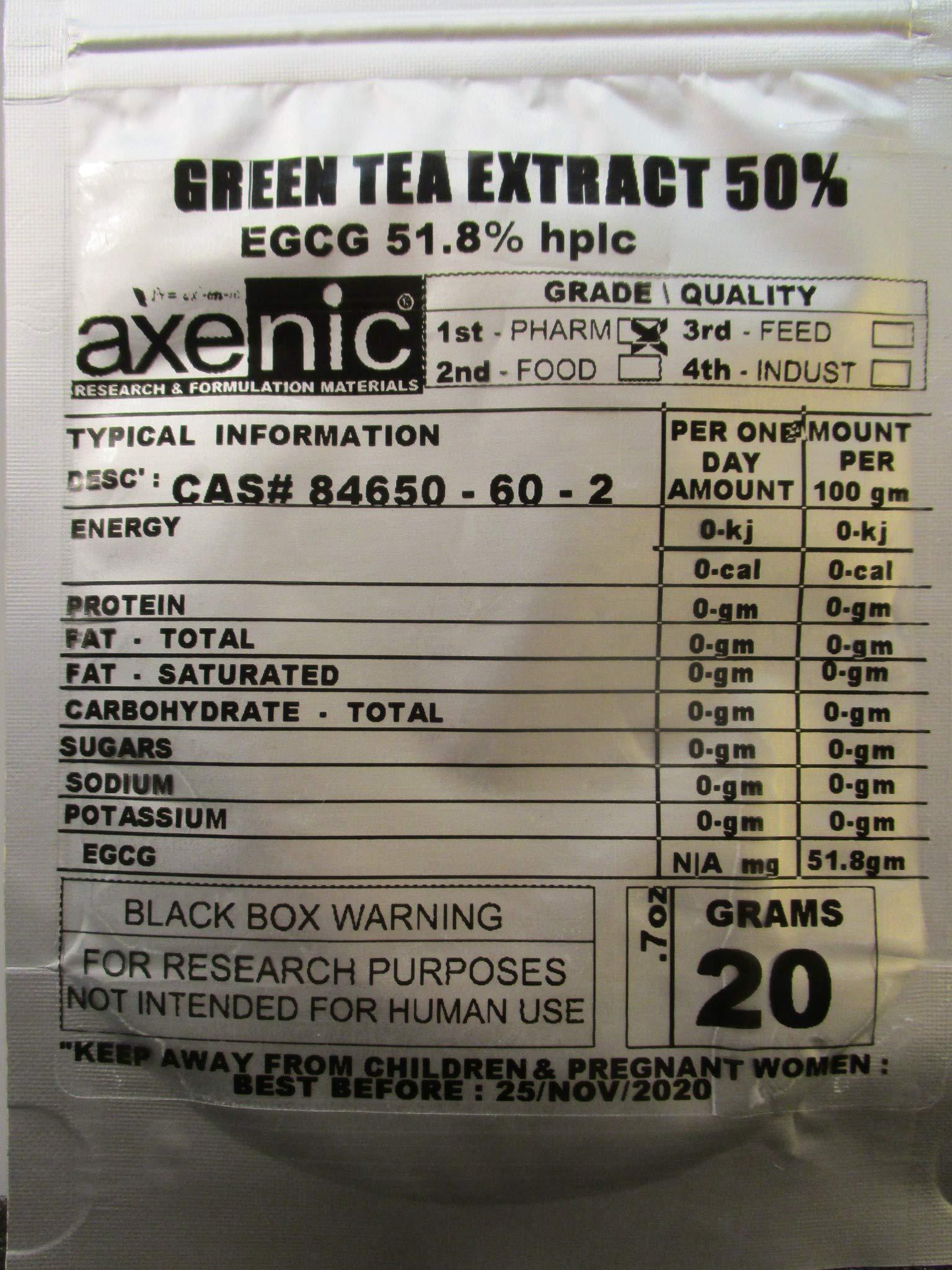 AXENIC 20grams GREEN TEA EXTRACT POWDER 50% EGCG