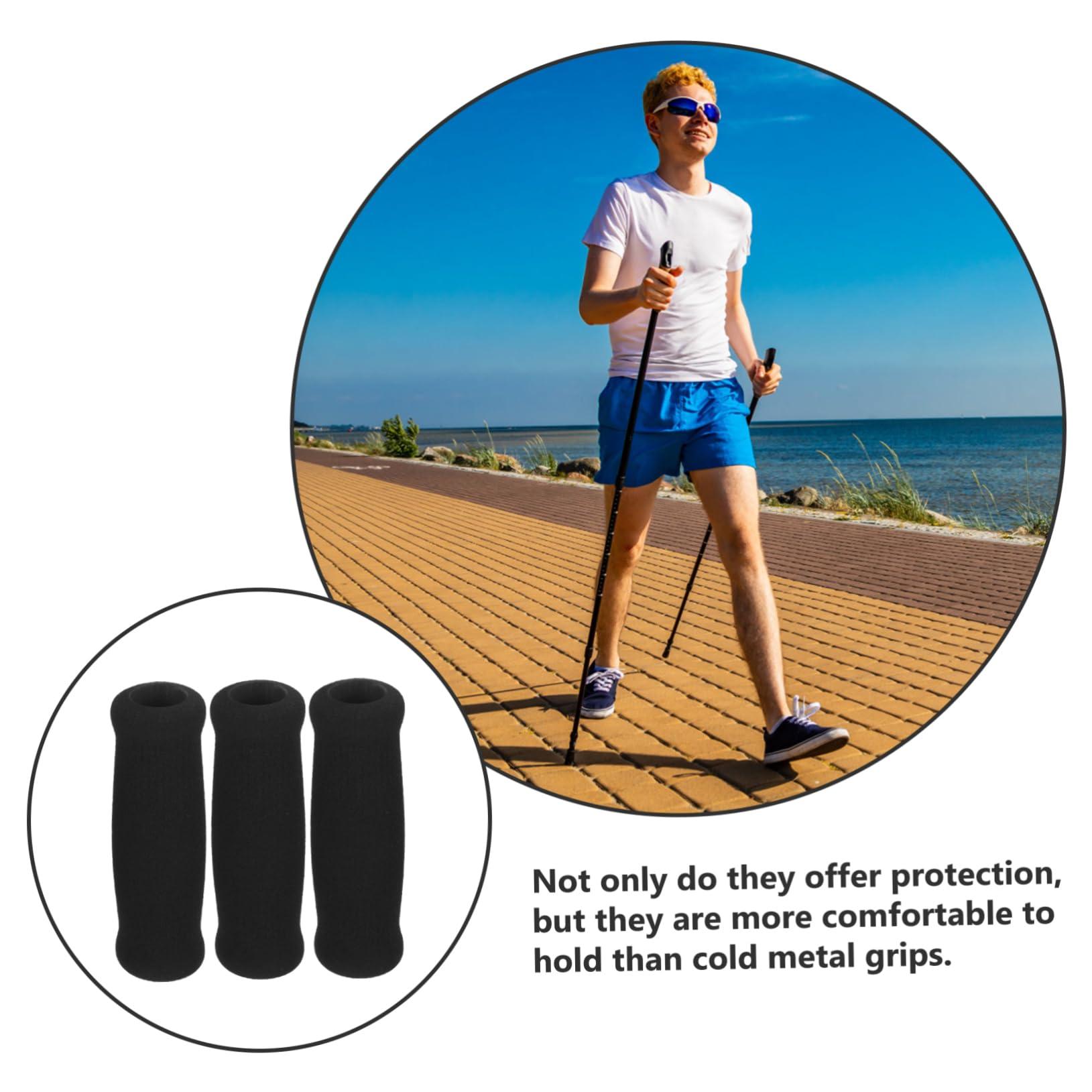 BESPORTBLE BESPORTBLE 3pcs Hiking Pole Handle Walker Foam Sponge Hand Grip Walking Stick Handle Cover 4pcs (black) Cane Handle Hand Grips Crutch Parts Crutch Handle Pads Accessories Thick Elder