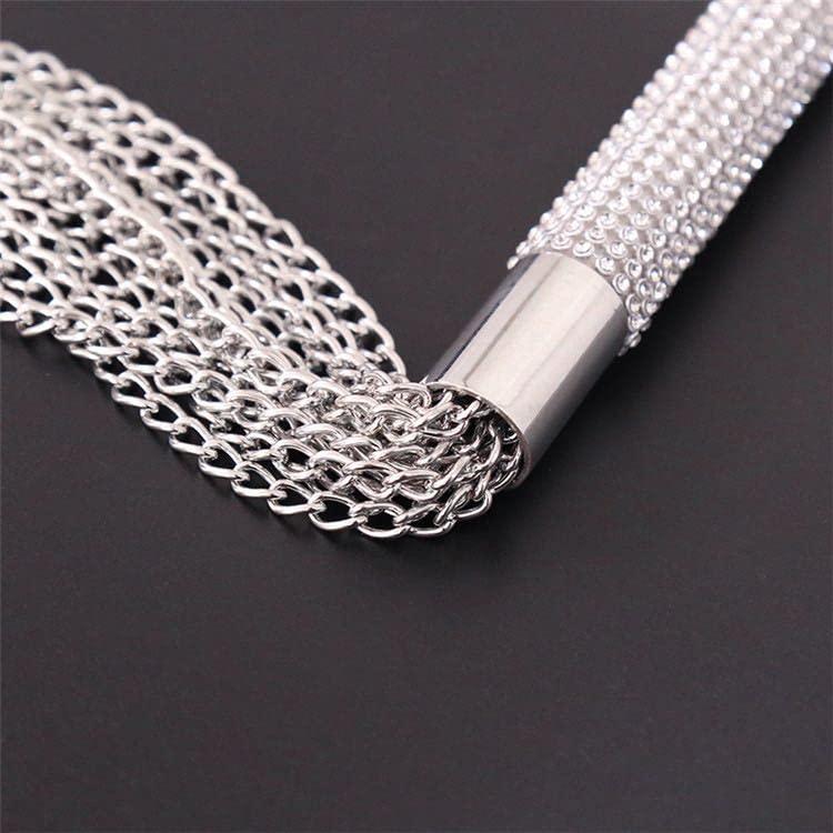 FreshCart Basics Metal Chain Whip Flogger with Diamond Handle Metal Heavy Flogger Twelve Chain
