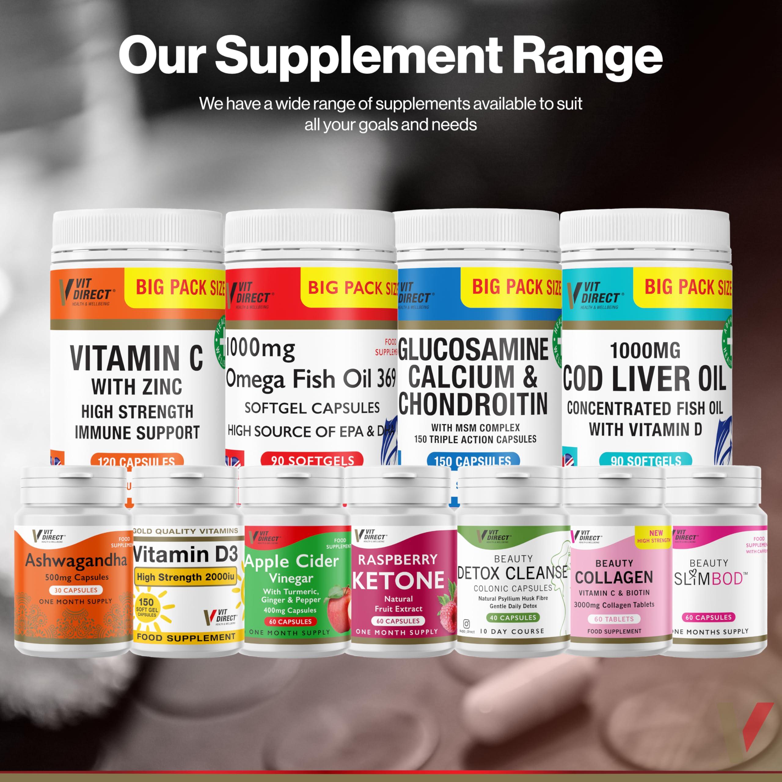 Vit Direct Vit Direct - Turmeric Joint Capsules - 60 Capsules - Joint Care Supplements - with Glucosamine & Chondroitin - Improve Overall Joint Health - Pain Relief - Cartilage Protection