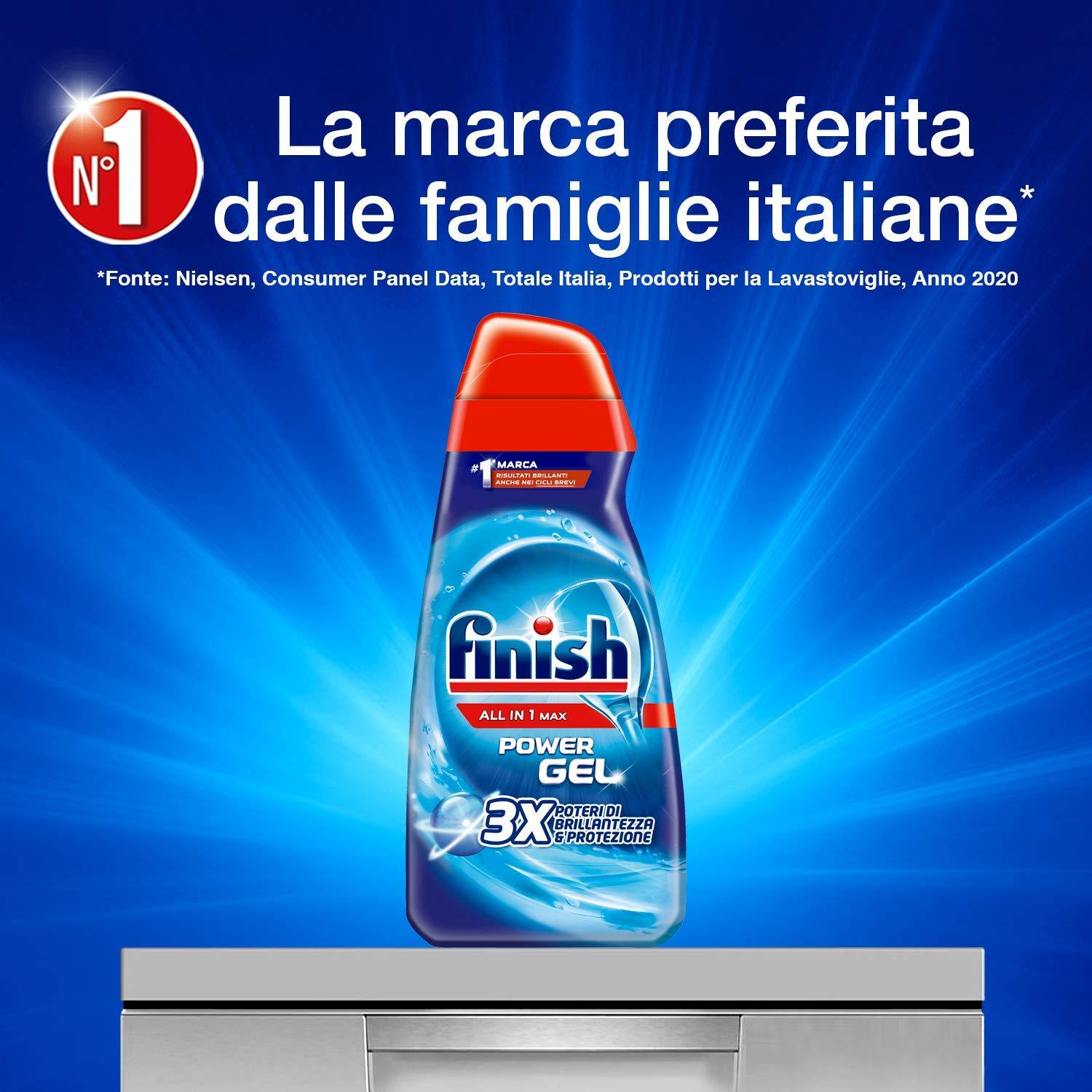Finish Finish All in 1 Max Powergel Dishwasher Detergent, Regular, 650ml x 3