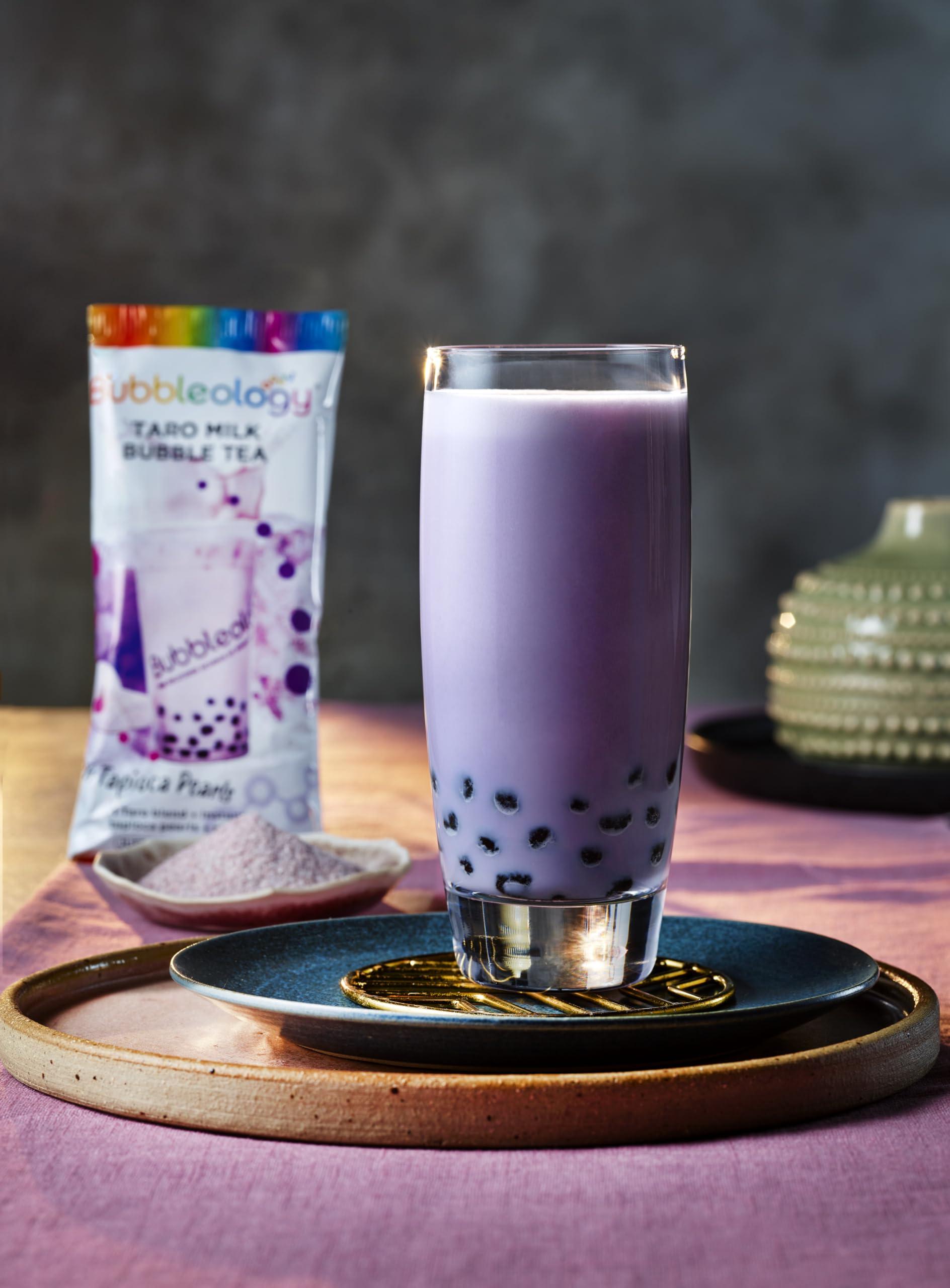 Bubbleology Bubbleology Taro Milk Bubble Tea Kit (Pack of 10) Boba Tea Kit with Tapioca Pearls | Makes 10 Bubble Teas | Each Kit Contains: 1x Taro Blend, 1x Tapioca Pearls, 1x Large Straw | Just Add Milk
