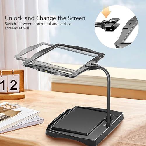 PRUTUHEA PRUTUHEA Desktop Low Vision Digital Magnifier, HD Display Electronic Reading Aid, 4X Zoom, Touch Dimming, Rechargeable Design, for Reading, Writing, Viewing Maps(White)