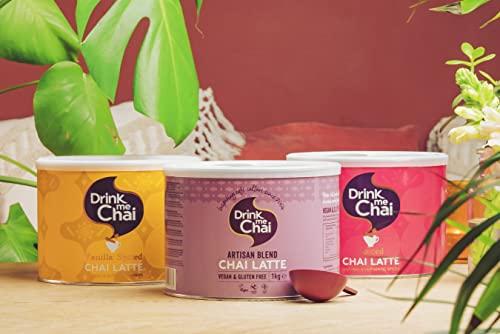 Drink Me Chai Drink me Chai Artisan Blend Chai Latte 1kg (Pack of 1), Just Add Milk, Vegan & Gluten Free Chai Latte Powder (50 Servings Total)