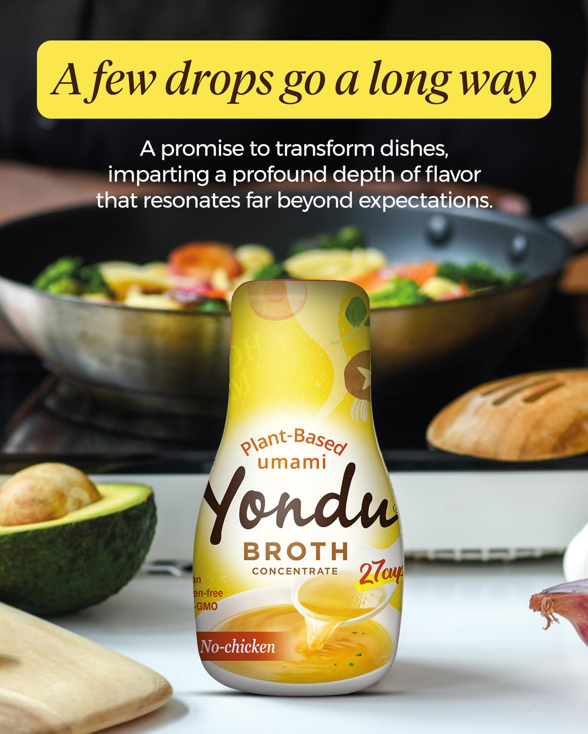 Yondu Yondu Broth Concentrate (No-Chicken, 275ml) - Original Korean Sauce for Every Dish. Vegan, Organic. Plant Based Chicken Flavor Seasoning Sauces Suitable for Soups, Stir-Fries & More