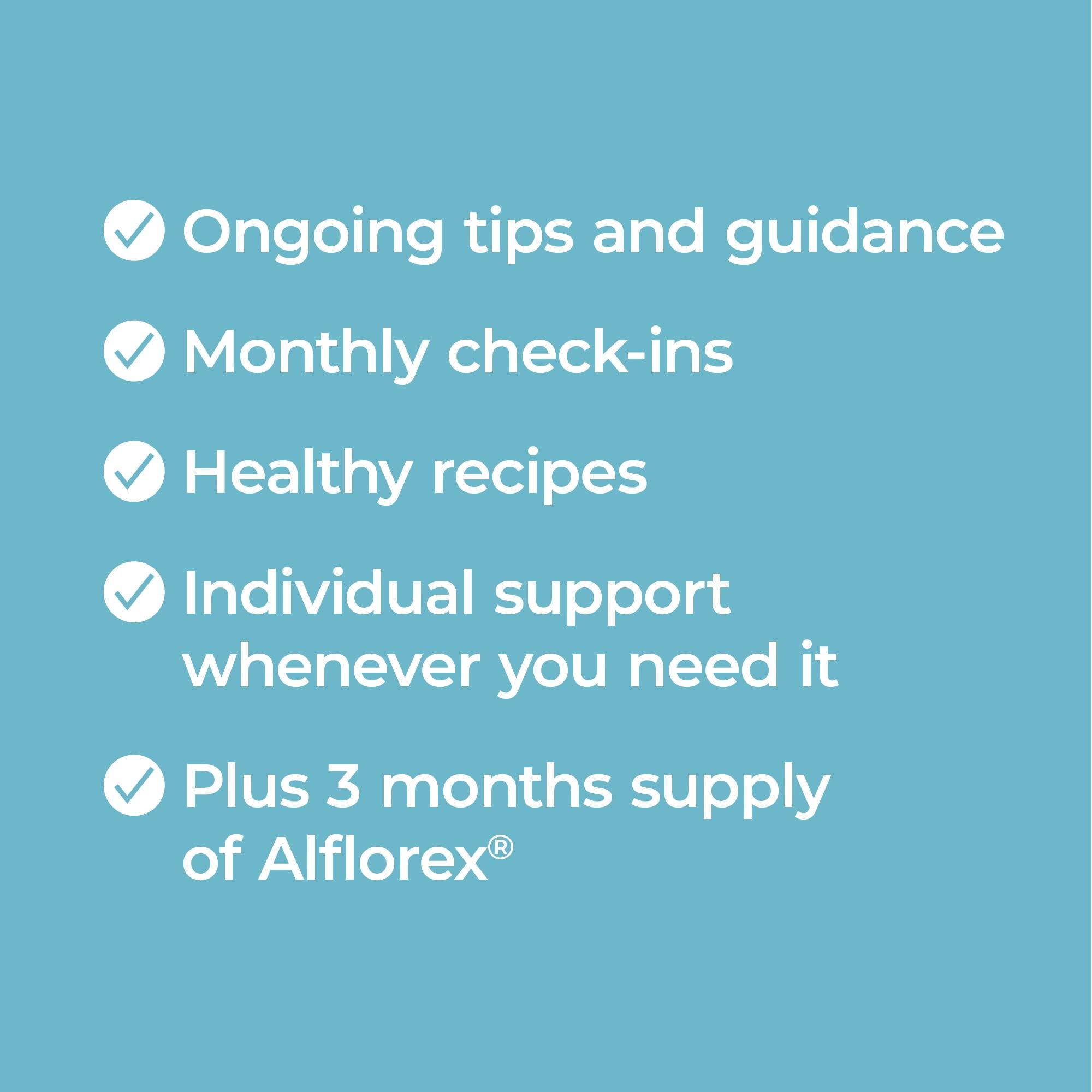 PrecisionBiotics Alflorex + Calcium 12 Week Plan - Daily Gut Health Probiotics Supplement with Unique Bifidobacterium Longum Bacteria Strain 35624 + Calcium - Bacterial Cultures - 90 Capsules