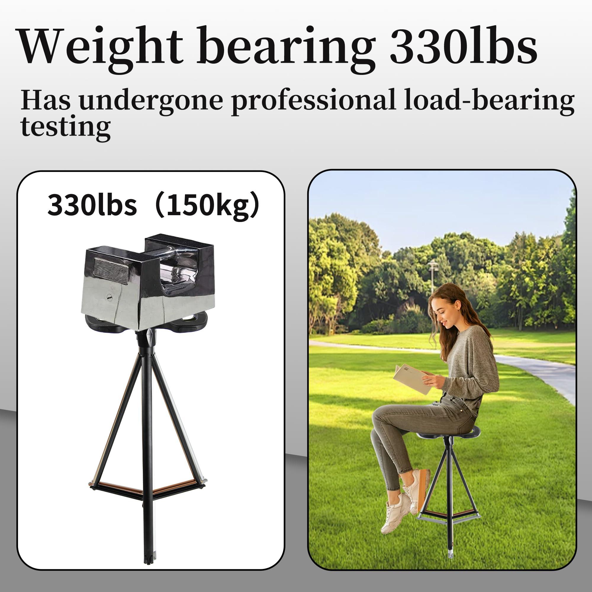 ALEVMOOM ALEVMOOM Walking Cane with Seat,Portable Folding Cane,Crutches Stool for Adults,Lightweight Retractable Stool for Elderly,Max Load 440lb,Outdoor Travel Rest Stool with a Carry Bag (Black)