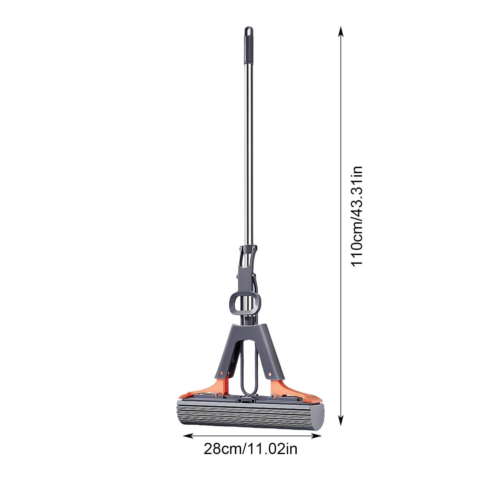 FreshCart Basics Sponge Mop, With 2 Sponge Head Refills, PVA Sponge Squeeze Roller Mop For Cleaning Floors, Efficient Cleaning Absorbent Sponge Mop, Home Cleaning Tools, For Cleaning Laminate, Tile