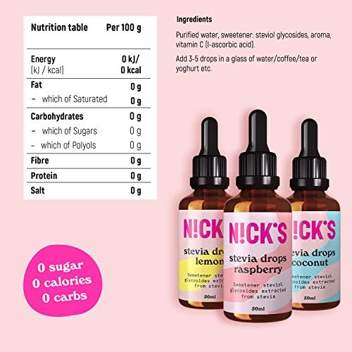 NICK'S Join our Fight on Sugar Nicks Caramel Stevia Drops (50ml) Sugar Free Zero Calorie Liquid Flavoured Keto Sweetener Gluten Free Low Carb Sugar Substitute Alternative