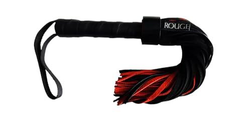 Rouge Luxury Bondage Manufacturer Short Suede Flogger, Black and Red, BDSM, Fetish