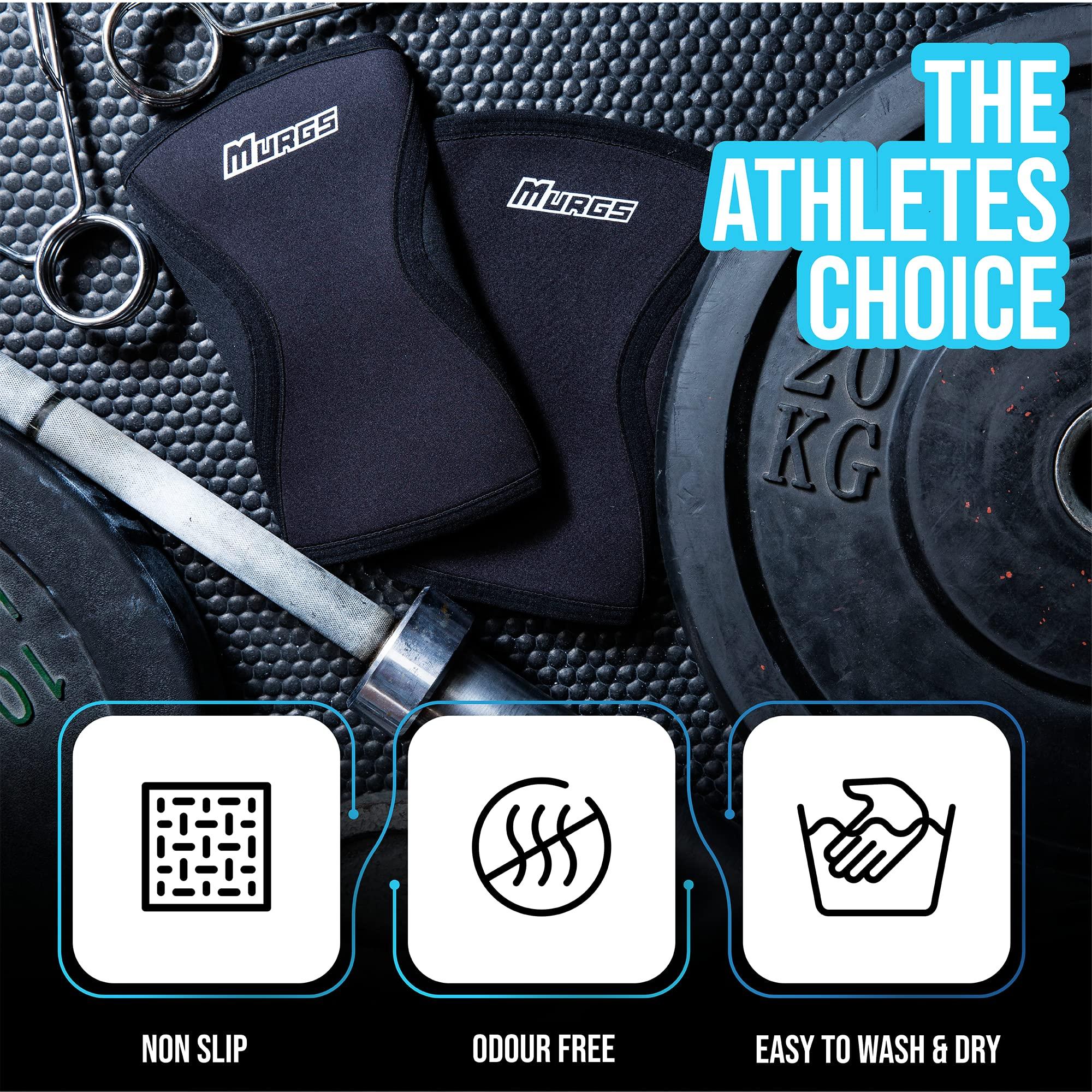 Murgs Murgs Knee Sleeves 7mm Neoprene Sleeves for Weightlifting, Running, Squats & Powerlifting | Unisex Gym Wraps for Men & Women (M)