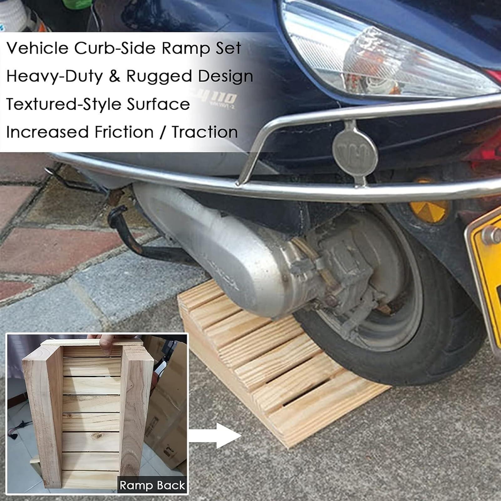 FreshCart Basics Threshold Ramp Set of 2 Stair Ramp Moving - Sturdy Wood Step Ramp for Doorways - Portable Wheelchair Threshold Ramp Entry Slope - Load 600 Lbs