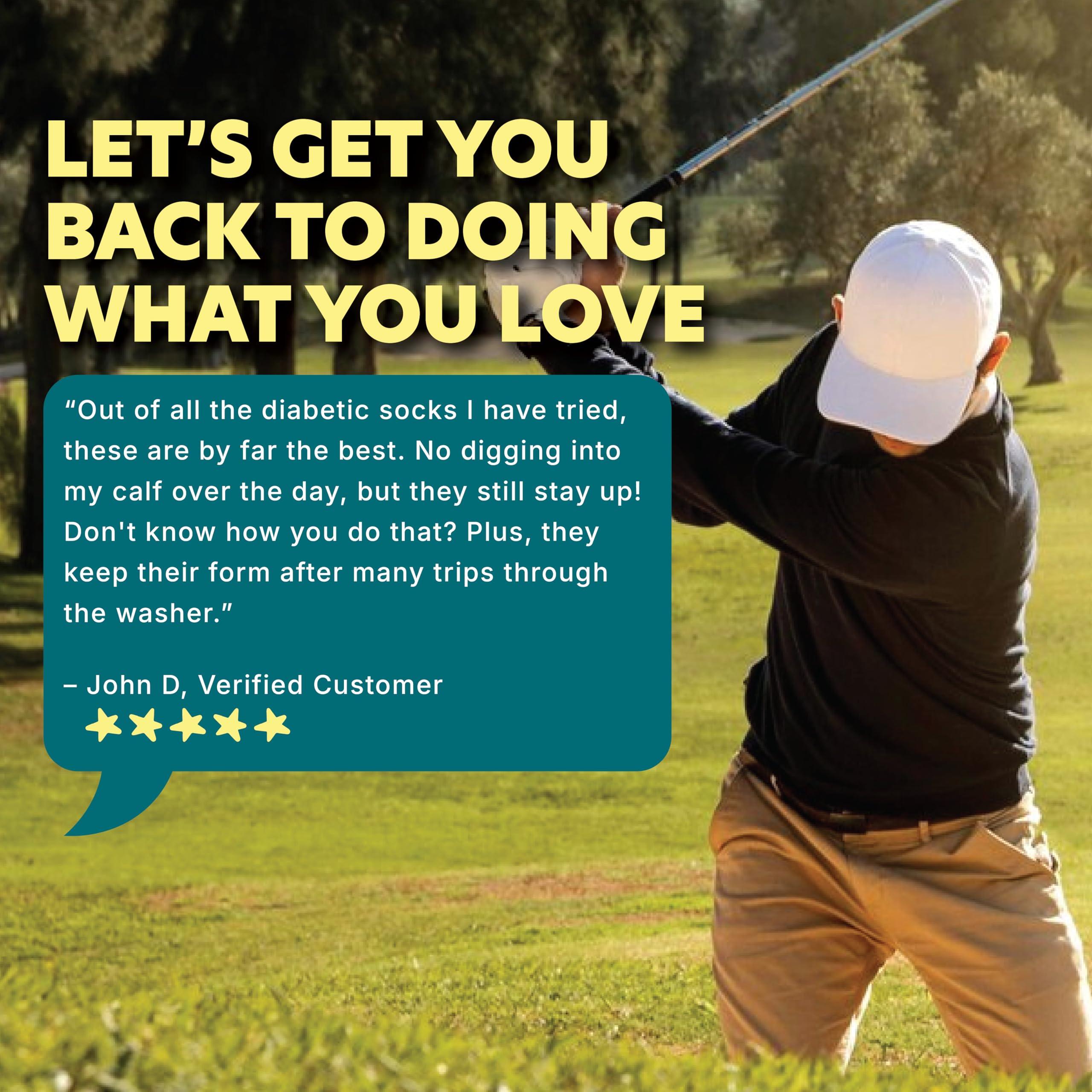 Doctor\'s Choice Doctor's Choice Diabetic Socks for Men, Seamless Socks with Non Binding Top, 4 Pairs, Large 9-12 & X-Large 13-15, White/Crew, Large