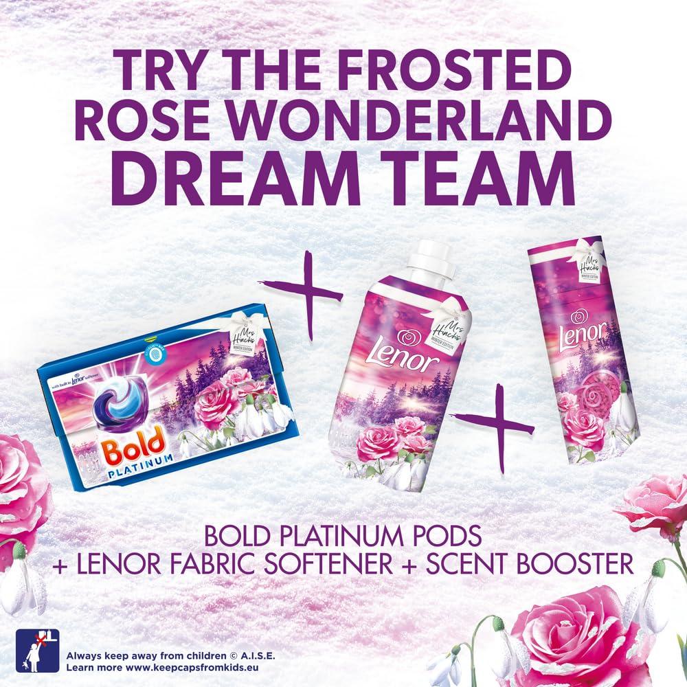 Bold Bold Platinum PODS Washing Liquid Laundry Detergent Capsules 55 Washes, Frosted Rose Wonderland, Mrs Hinch's Winter Edition, With Built-In Softener