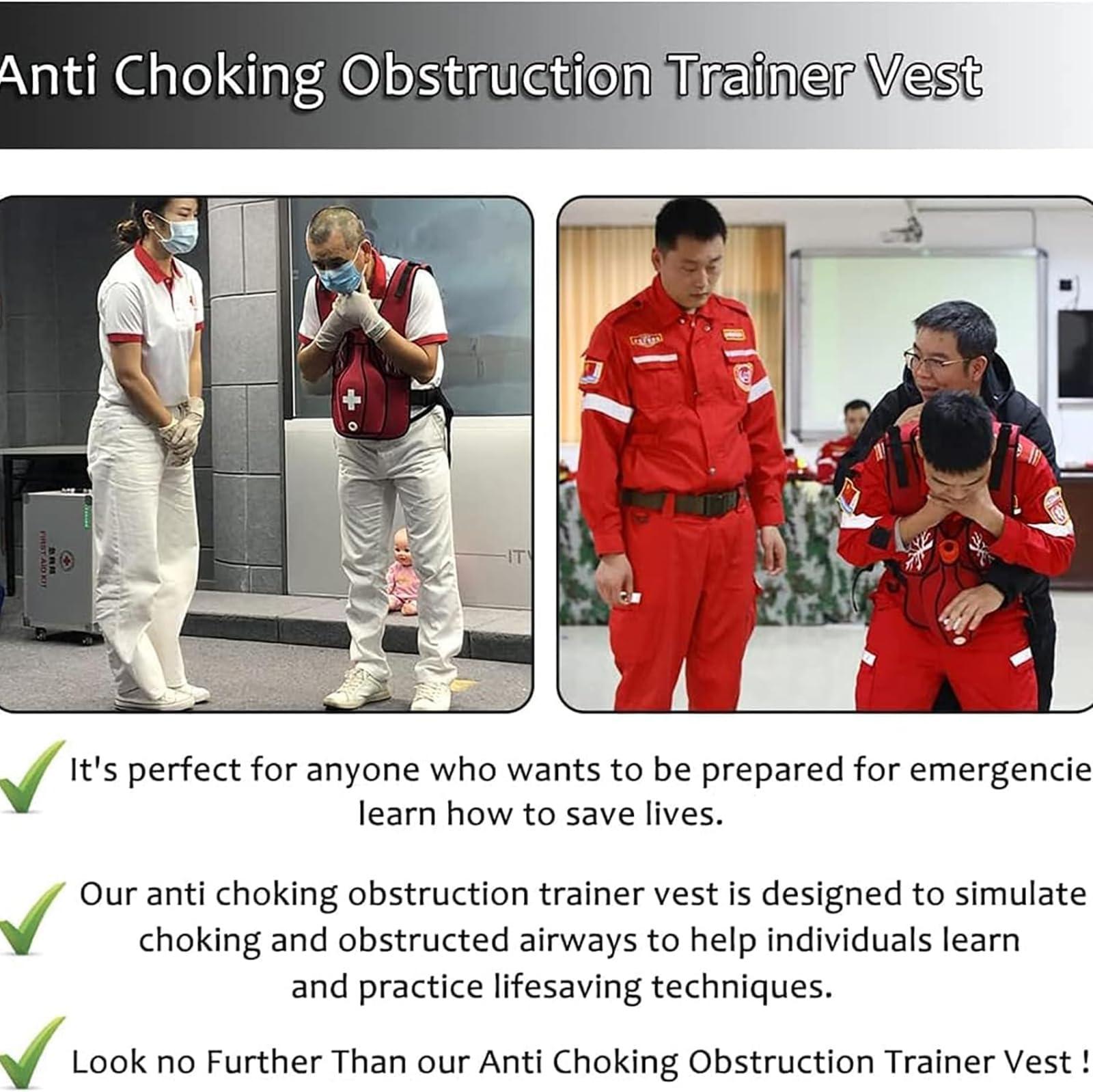 IMOSEI IMOSEI Heimlich Training Vest, Real Training, Professional Anti Choking Obstruction Trainer Vest, Master First Aid Skills, Wear-resistant, Adjustable Design for Different People To Wear