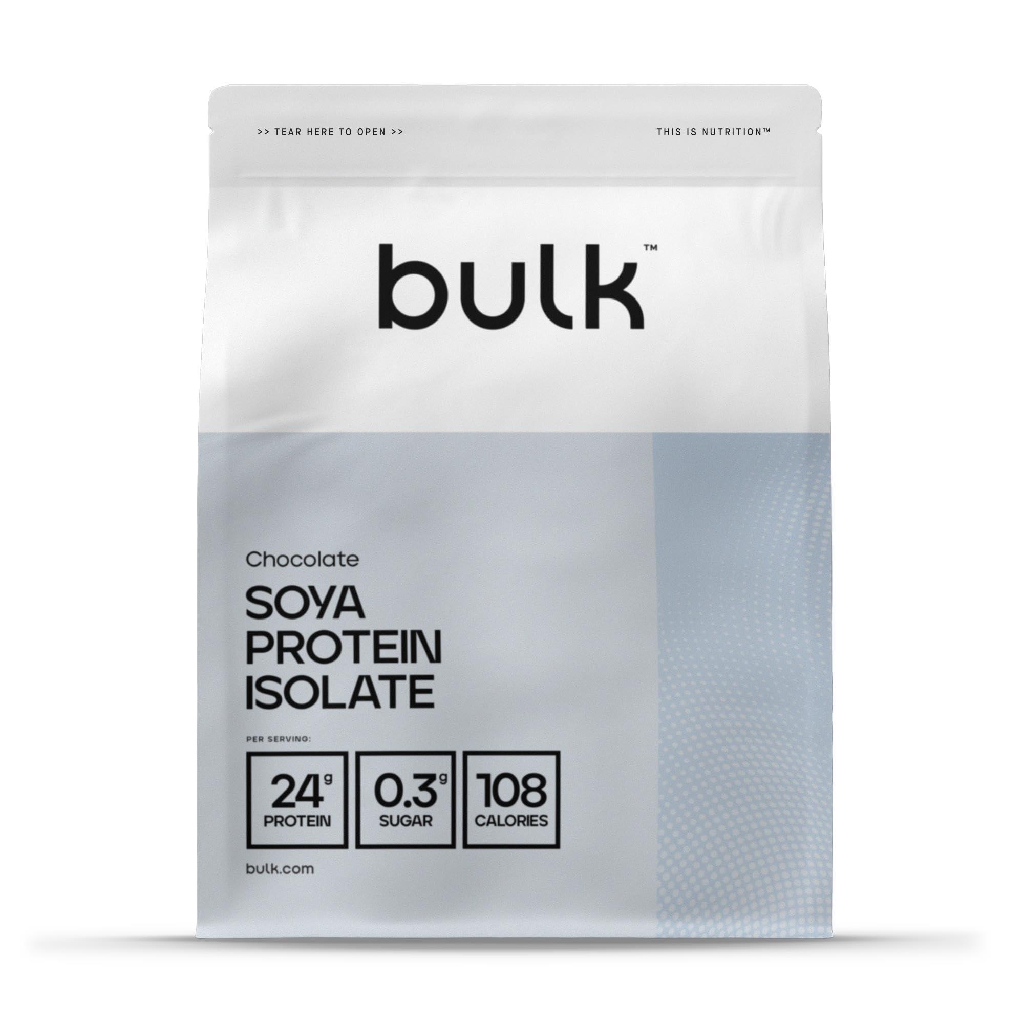Bulk Bulk Soya Protein Isolate Powder, Vegan Protein Shake, Chocolate, 2.5 kg, 83 Servings, Packaging May Vary
