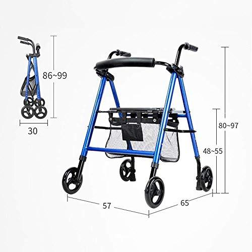 FreshCart Basics Rolling Walker with Seat and Wheels - Folding Walker and Transport Chair, Mobility Aids