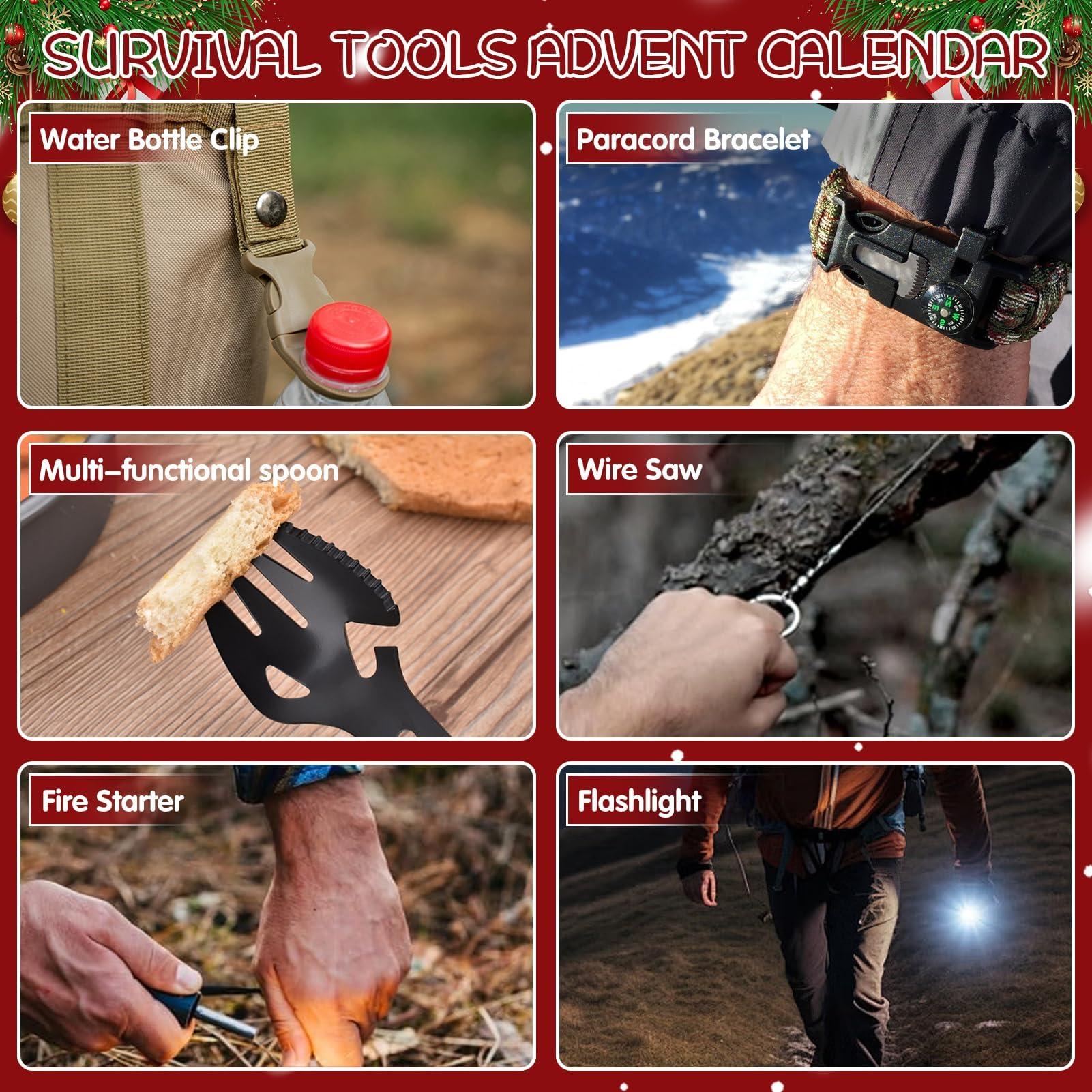 HIMS HIMS 2024 Advent Calendar, with Mens Survival Kit, Tool Christmas Calendar for Adults, Teenagers, D