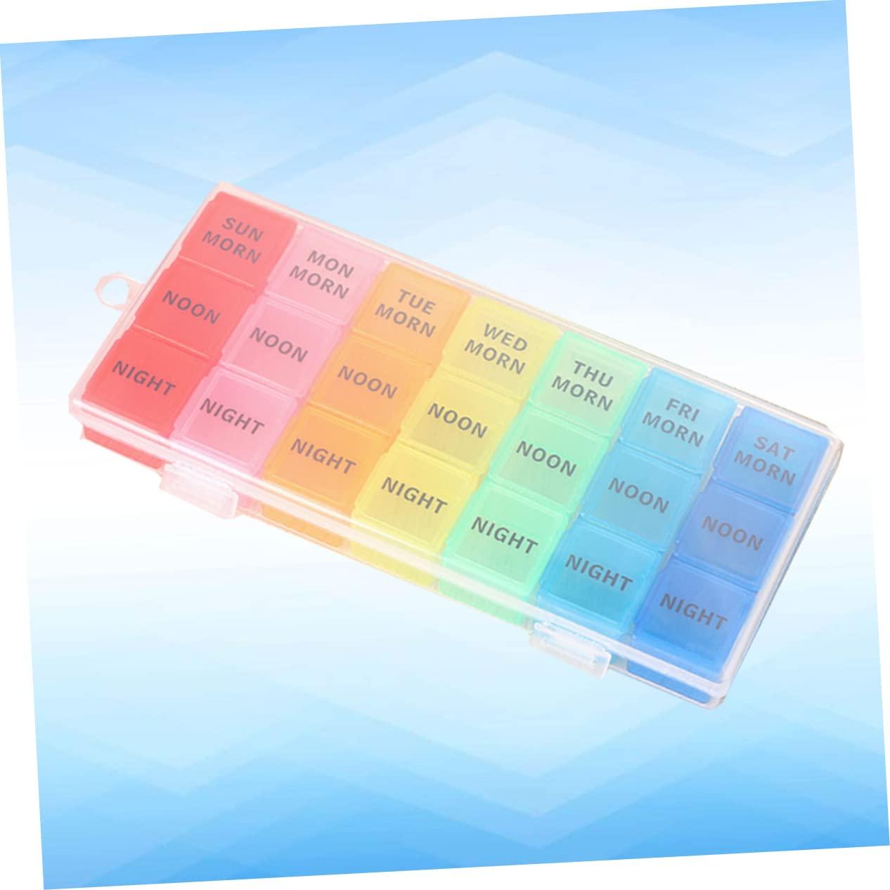 FOMIYES FOMIYES 2pcs Portable Pill Boxes Storage Medicine Case Organizer for Daily Use