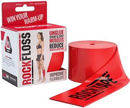 RockTape RockTape RockFloss Tack Mobility Band, Compression Muscle Recovery, Floss for Muscle Soreness, 2\'\' x 7\'\' Width, Red