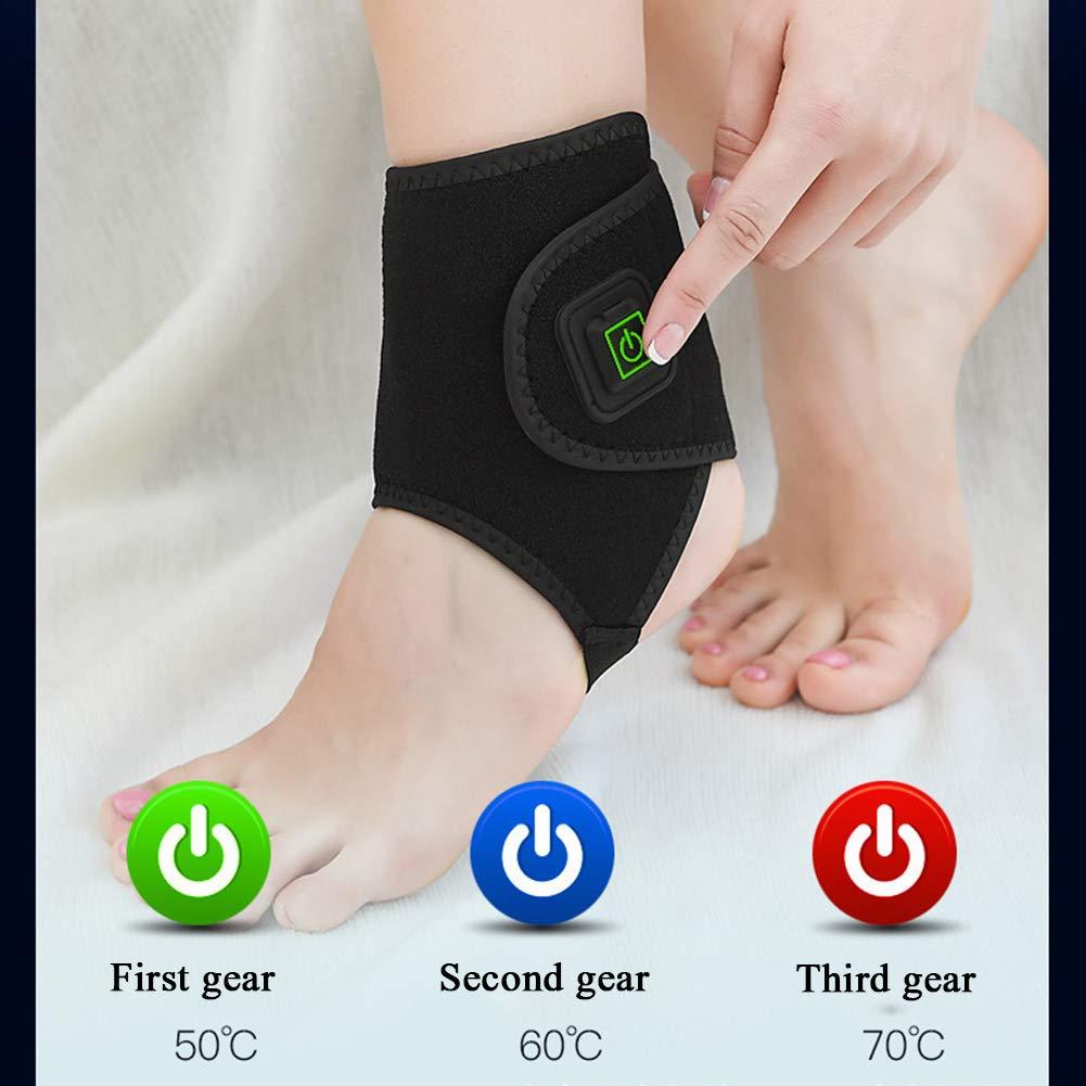 LIJBN Ankle Warmers,Heated Ankle Brace Wrap Heated Foot Socks Hot Therapy Foot Wrap Compression Support for Achilles Tendonitis, Sprain Swelling,Arthritis,Injury Joint Recovery Fit Left And Right Foot