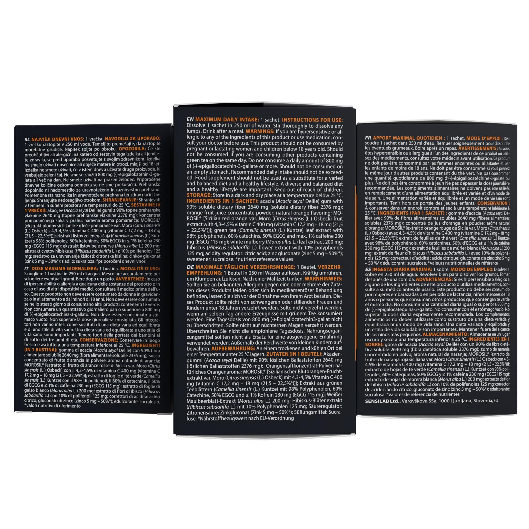 xtraze Morosil, Green Tea, White Mulberry Extract, Hibiscus, Vitamin C and Zinc, 10 sachets, PowGen Quick Burn with 5 in 1 Action by XTRAZE