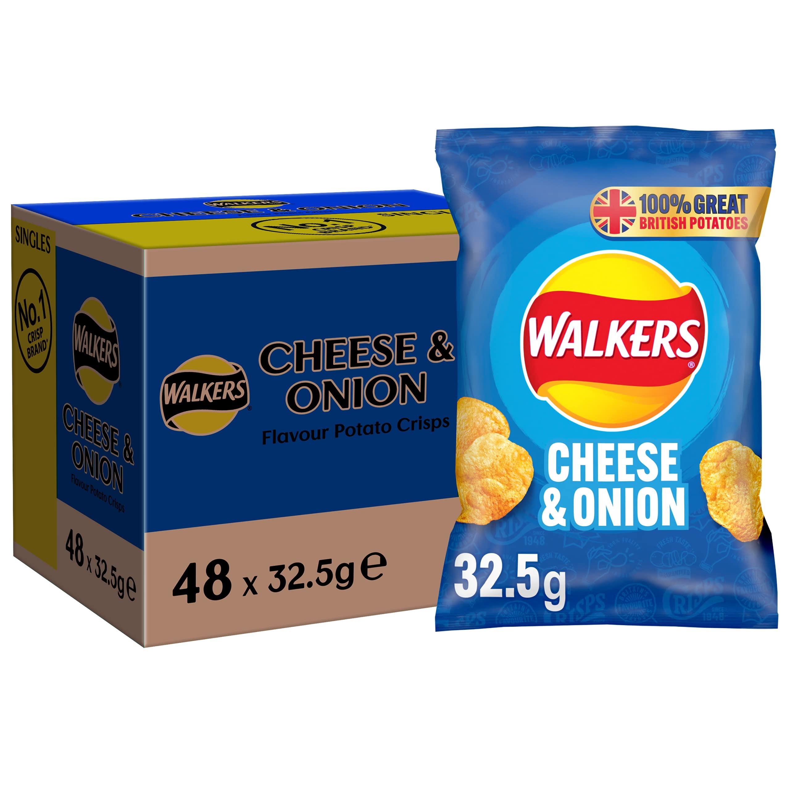 Walkers Walkers Cheese and Onion, 32.5 g (Pack of 48)