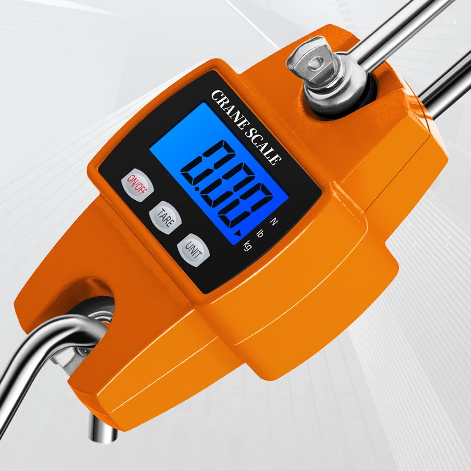 MULAIDI 660lb Digital Hanging Scale Hand-held 300Kg Crane-Scale with Hooks for Farm Hunting Fishing Outdoor Digital Hanging Scale 660lb for Weighing