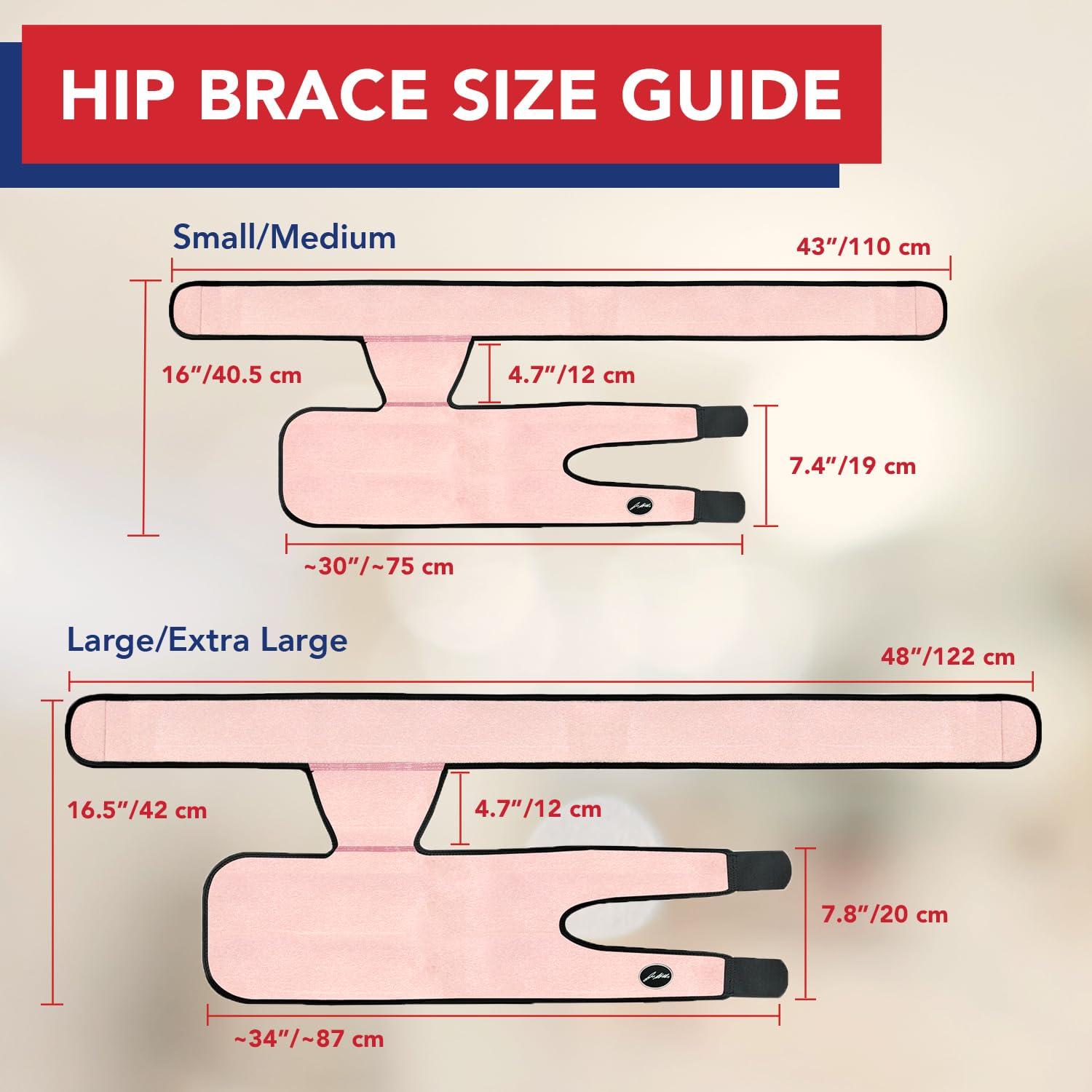 Dr. Arthritis Dr. Arthritis Doctor Developed Strengthening & Stabilizing Hip Brace for Men & Women- Hip Brace for Sciatica Pain Relief - Compression Wrap- Hip Support Brace - With Handbook (L/XL, Pink)