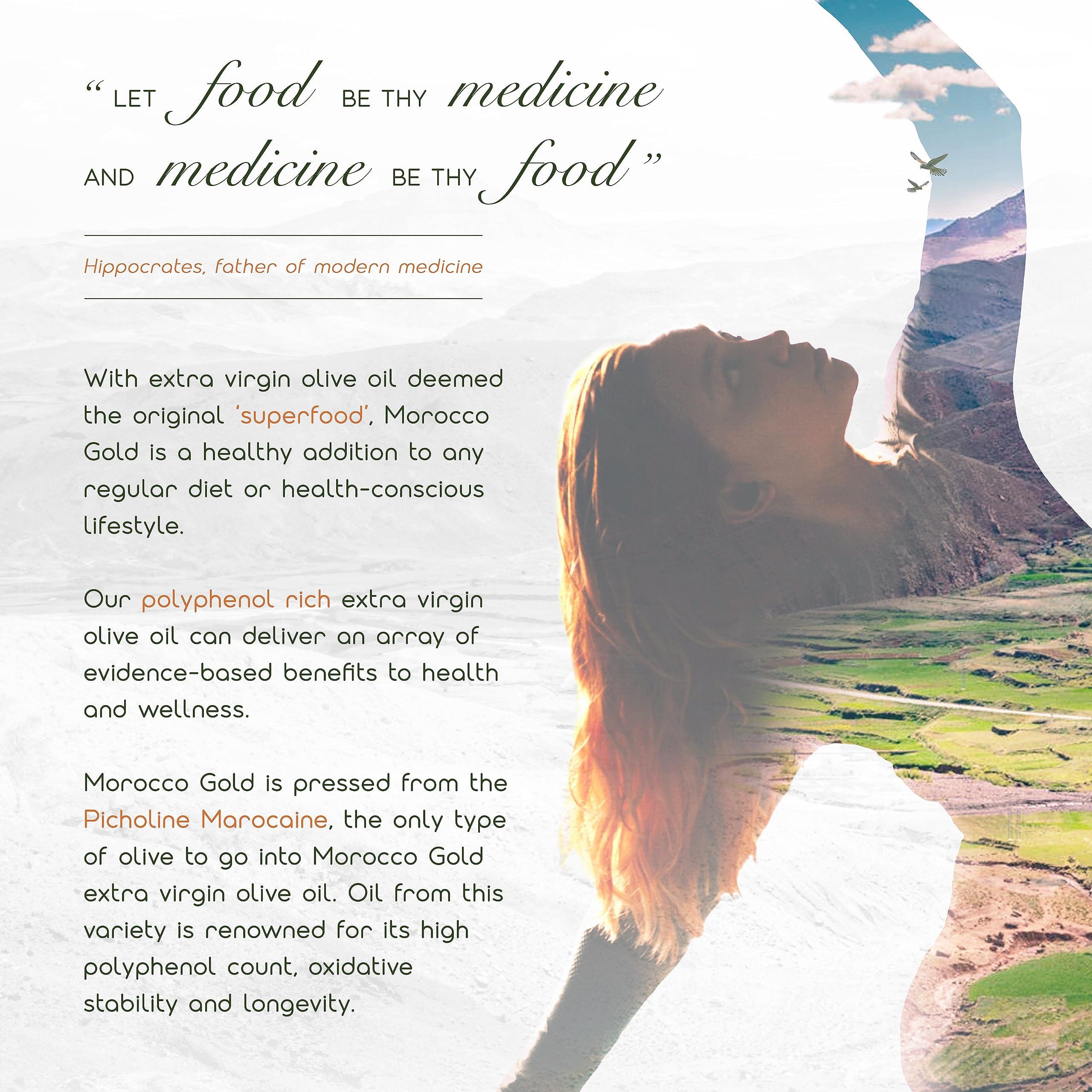 Morocco Gold Morocco Gold Single Estate Extra Virgin Olive Oil, Unfiltered, Unblended, High in Polyphenols, Early Harvest Luxury Moroccan Pure & Natural Olive Oil, 6 x 500ml (6 Bottles For The Price Of 5)