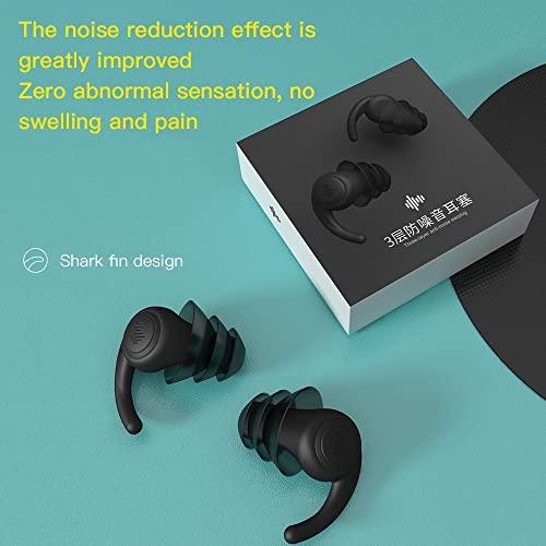 KEYVOR Earplugs Sleep Noise Cancelling Sleeping earplugs Silicone Sound Insulation Ear Noise Reduction Filter Earplugs Soft Foam Sleeping earplugs Anti-Noise Earplugs for Sleep (Size : Black-M)