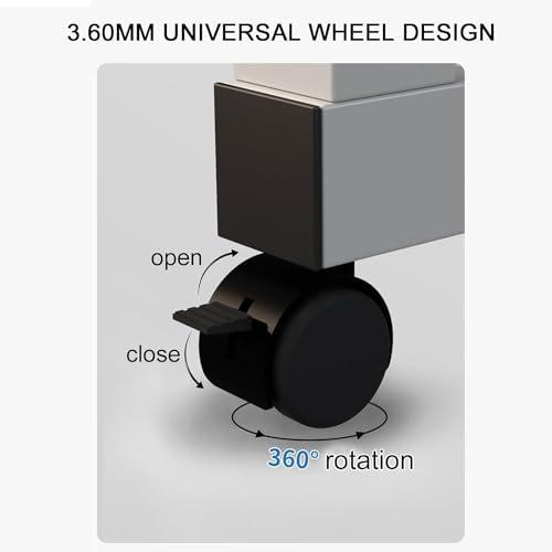 FreshCart Basics Laptop Bed Table Overbed Table With Wheels Adjustable Height, Portable Lap Desk, Breakfast Table, Serving Tray, Standing Workstation Food Tray Desk Rolling Medical Table(Color:Wood)