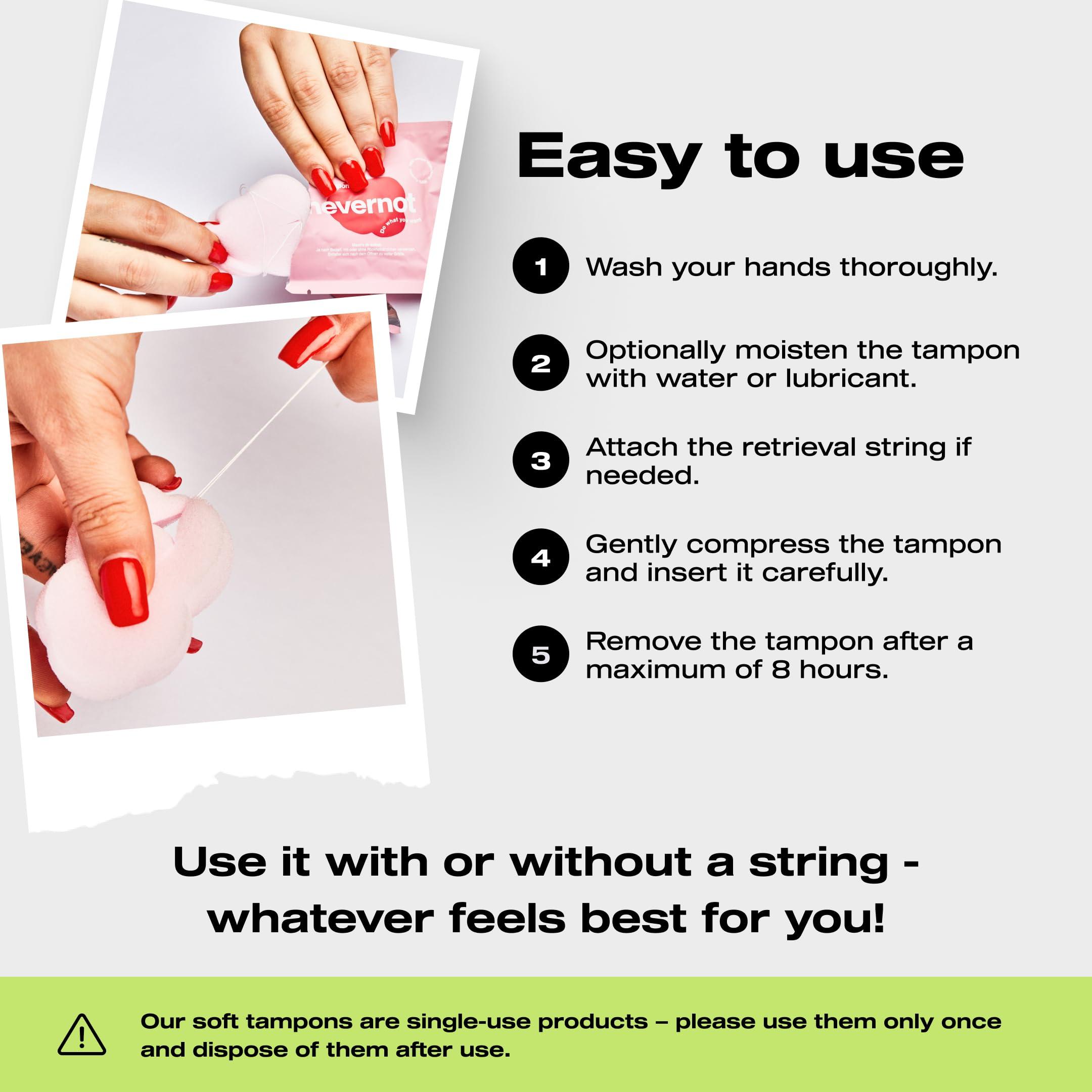 NeverNot nevernot Soft Tampons: Comfortable & Discreet Menstrual Sponge, Innovative Cloud Design with Optional Thread, Ideal for Sports, Swimming, Sauna, Pocket-Friendly and Easy to Remove, Pack of 150