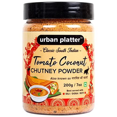 ECH Green velly Indian Urban Platter South Indian Style Instant Tomato Coconut Chutney Powder, 200g / 7oz [Nariyal ki Chutney, Just Add Water]